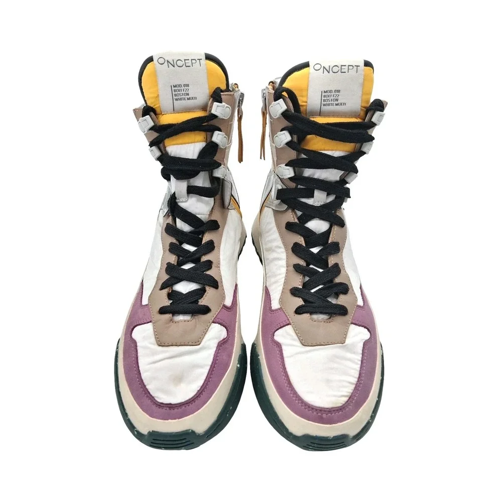 Oncept Rooftop Boots Womens Size 10 White Multi High Top Platform Shoes